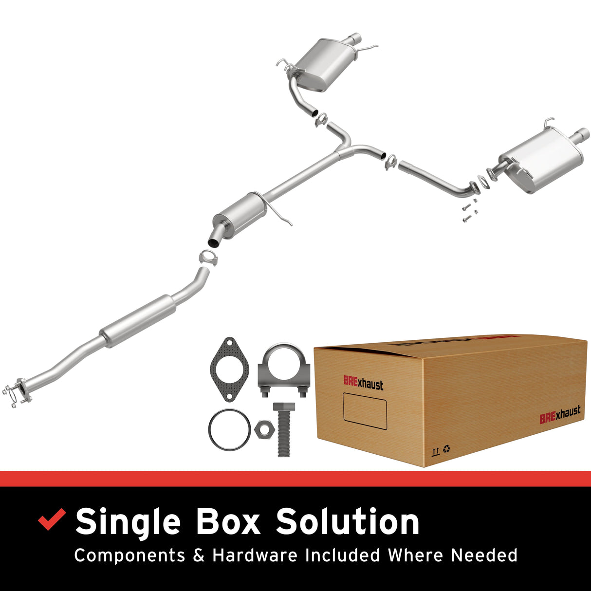 BRExhaust 2004-2008 Acura TSX 2.4L Direct-Fit Replacement Exhaust System BRExhaust Exhaust System Kit  AXOPROS