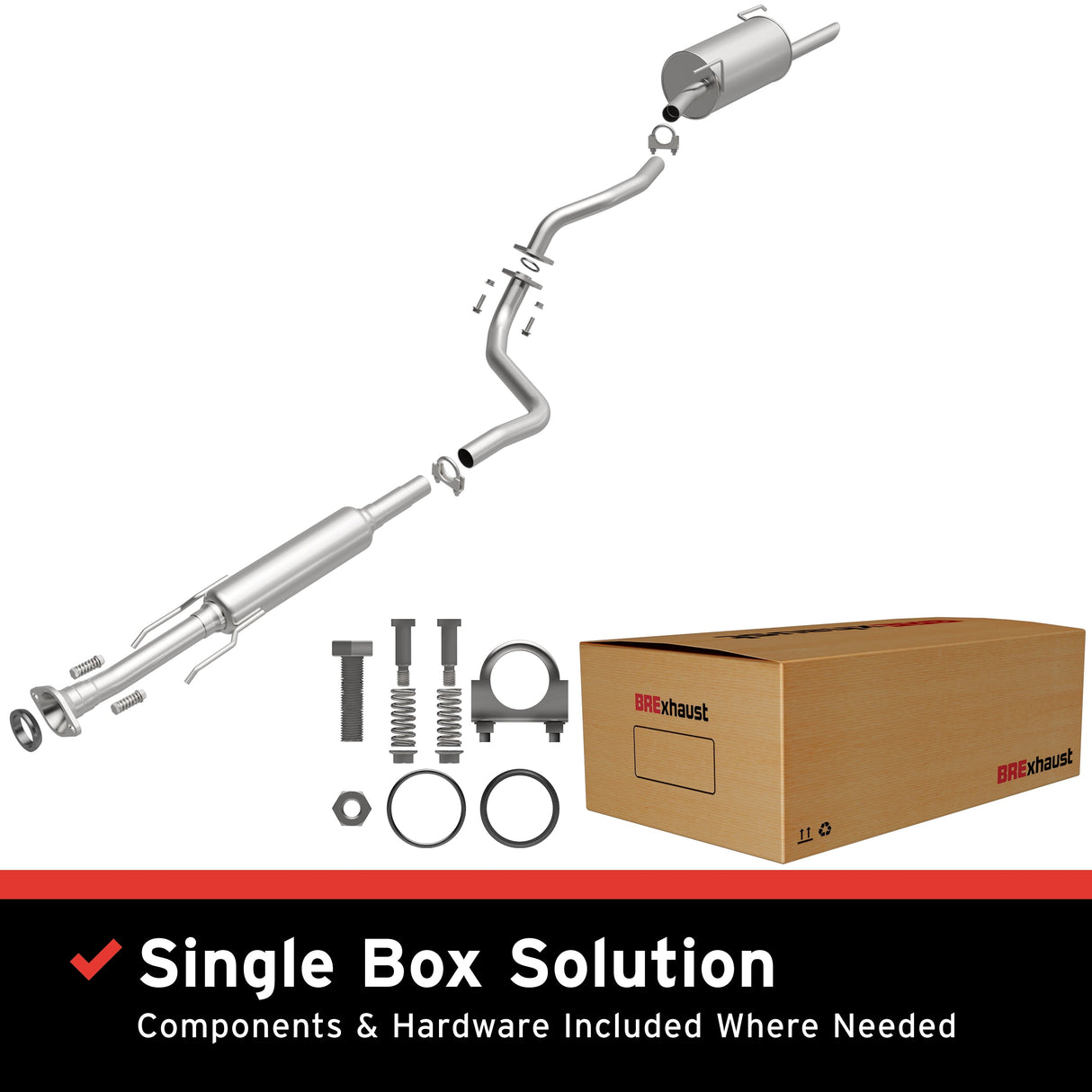 BRExhaust 2012-2017 Nissan Versa 1.6L Direct-Fit Replacement Exhaust System BRExhaust Exhaust System Kit  AXOPROS