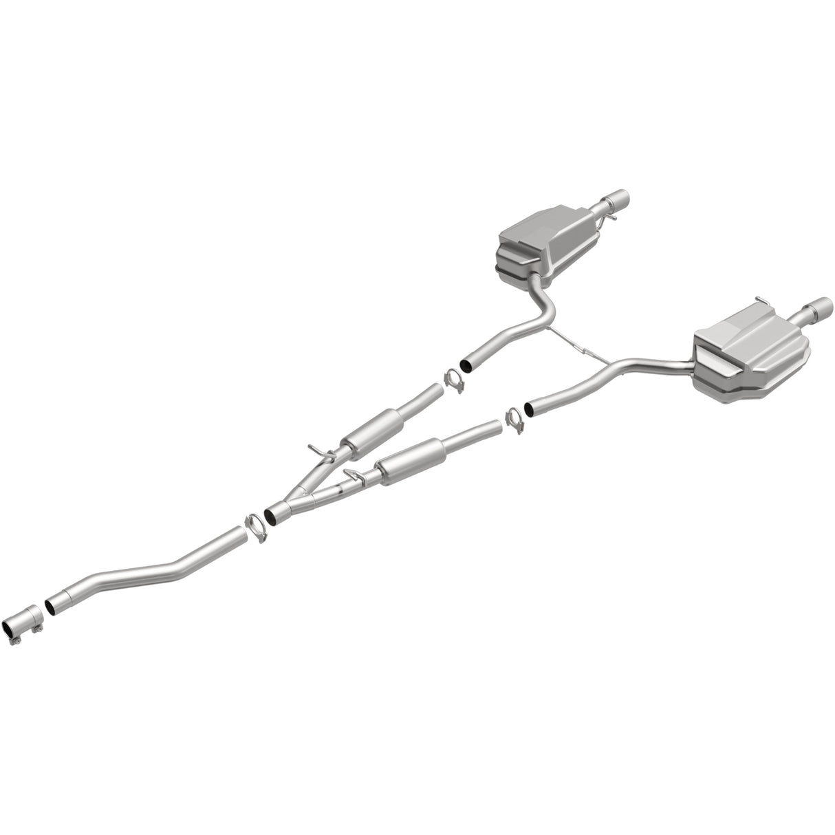 BRExhaust 2005-2008 Audi A4 Quattro 2.0L Direct-Fit Replacement Exhaust System BRExhaust Exhaust System Kit  AXOPROS