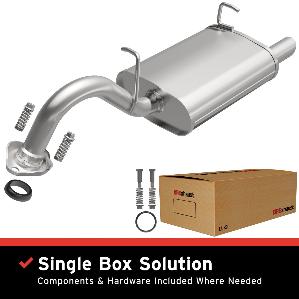 BRExhaust 2006-2015 Toyota Yaris 1.5L Direct-Fit Replacement Exhaust System BRExhaust Exhaust System Kit  AXOPROS