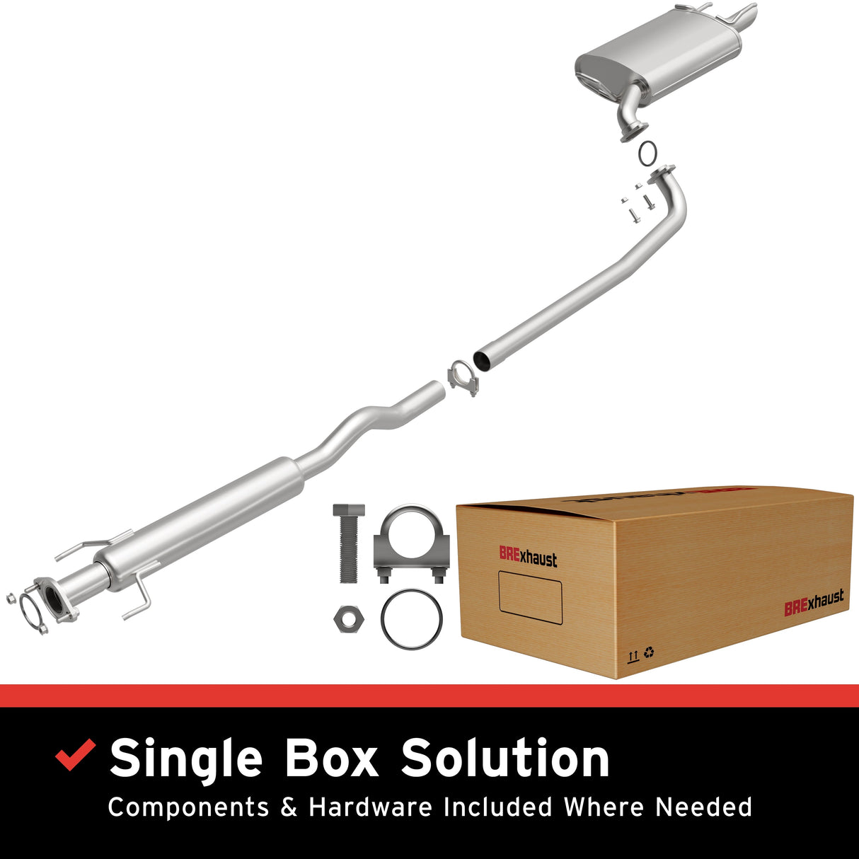 BRExhaust 2002-2006 Toyota Camry 2.4L Direct-Fit Replacement Exhaust System BRExhaust Exhaust System Kit  AXOPROS
