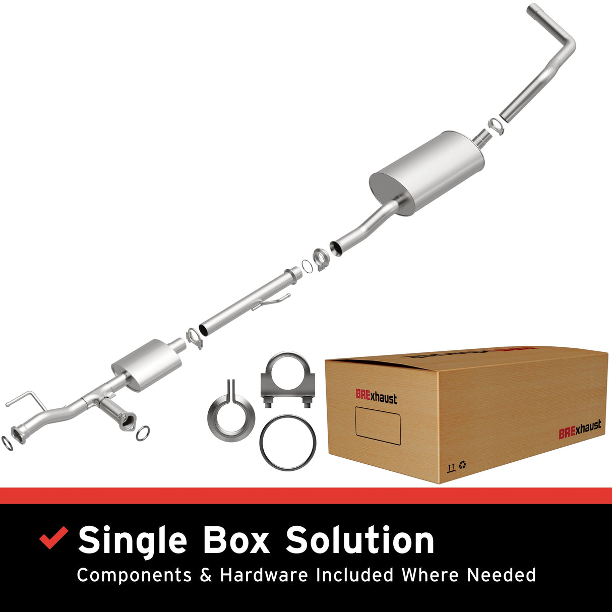 BRExhaust 2005-2006 Toyota Tundra 4.7L Direct-Fit Replacement Exhaust System BRExhaust Exhaust System Kit  AXOPROS