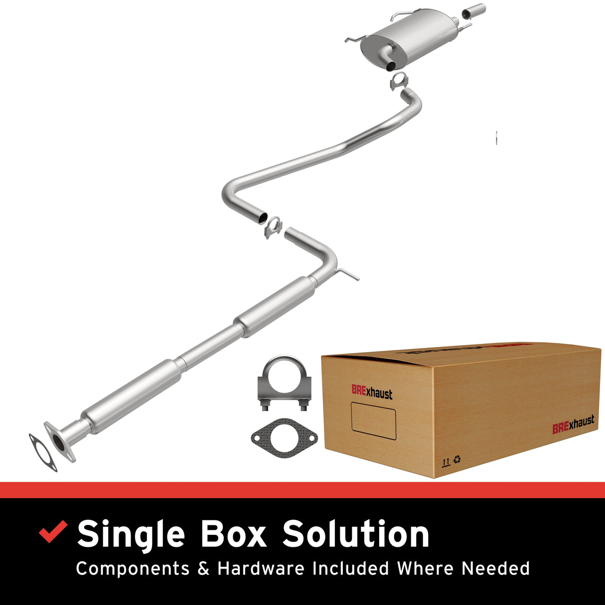 BRExhaust 1998-2000 Nissan Altima 2.4L Direct-Fit Replacement Exhaust System BRExhaust Exhaust System Kit  AXOPROS