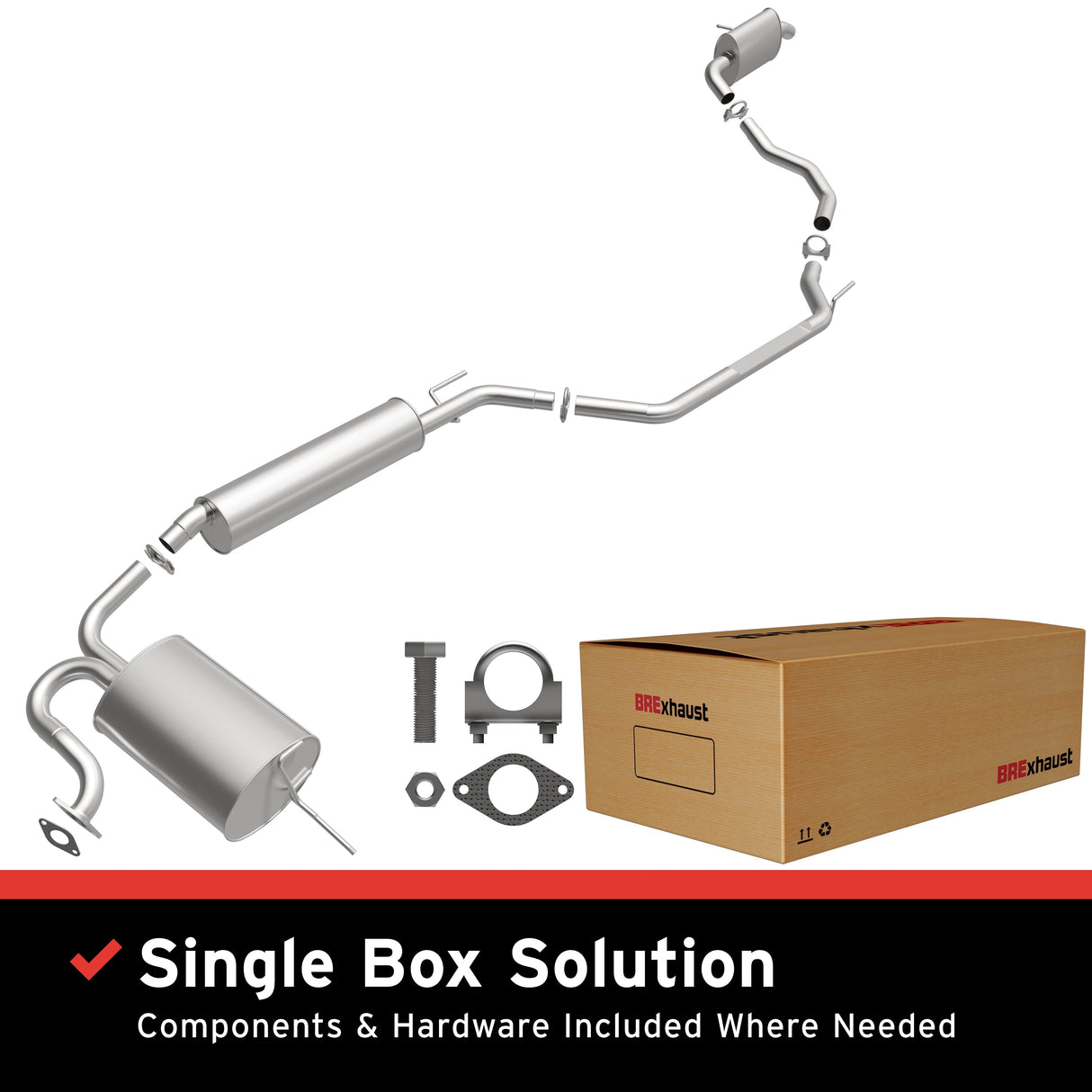 BRExhaust 2004-2009 Nissan Quest 3.5L Direct-Fit Replacement Exhaust System BRExhaust Exhaust System Kit  AXOPROS