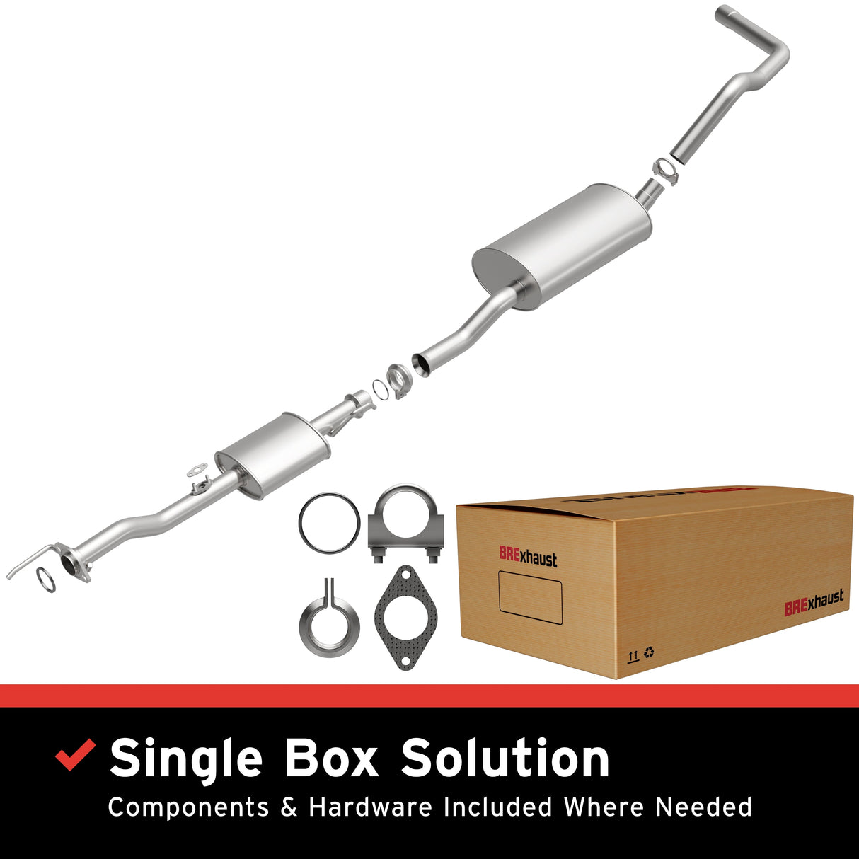 BRExhaust 2000-2001 Toyota Tundra 3.4L Direct-Fit Replacement Exhaust System BRExhaust Exhaust System Kit  AXOPROS
