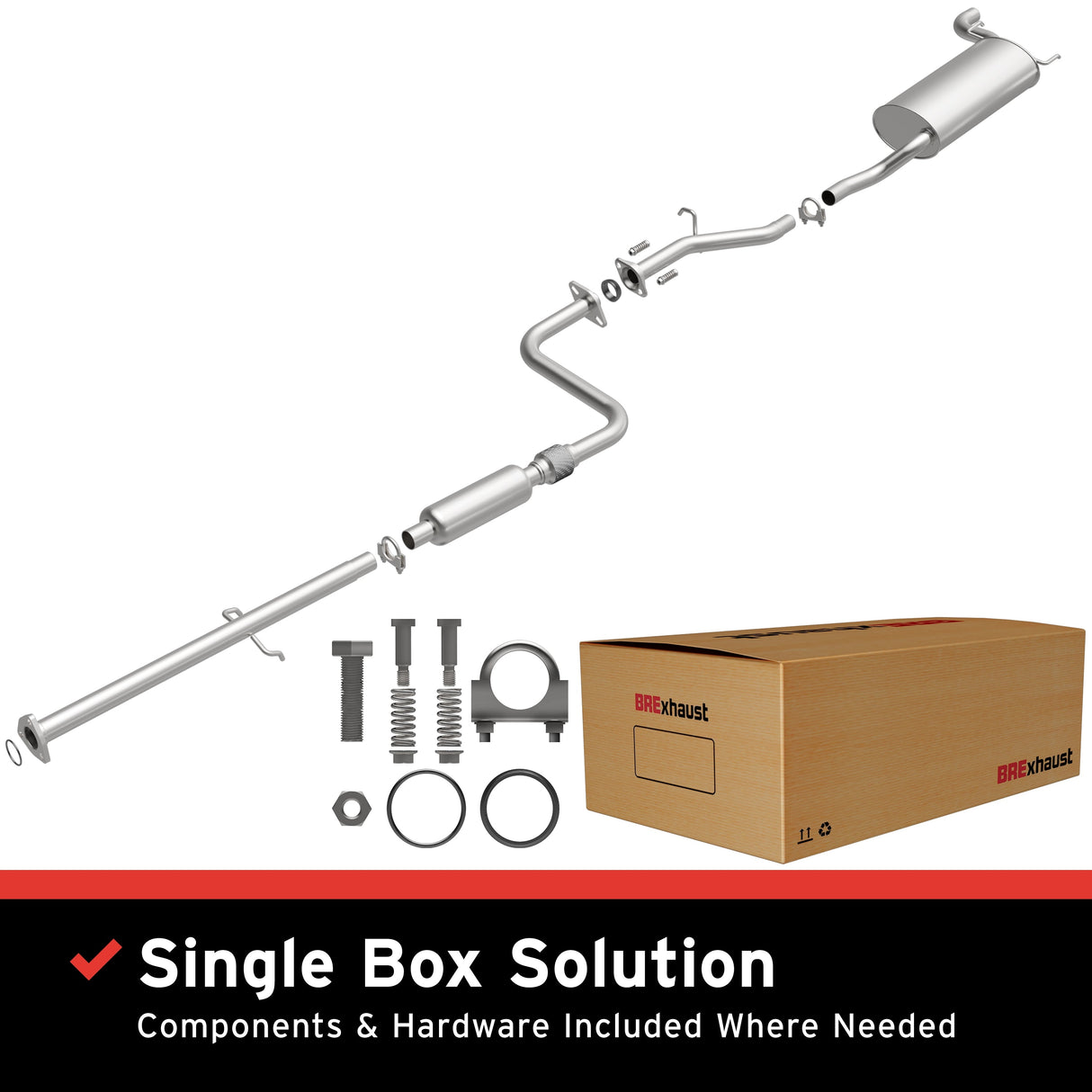 BRExhaust 1994-1997 Honda Accord 2.2L Direct-Fit Replacement Exhaust System BRExhaust Exhaust System Kit  AXOPROS