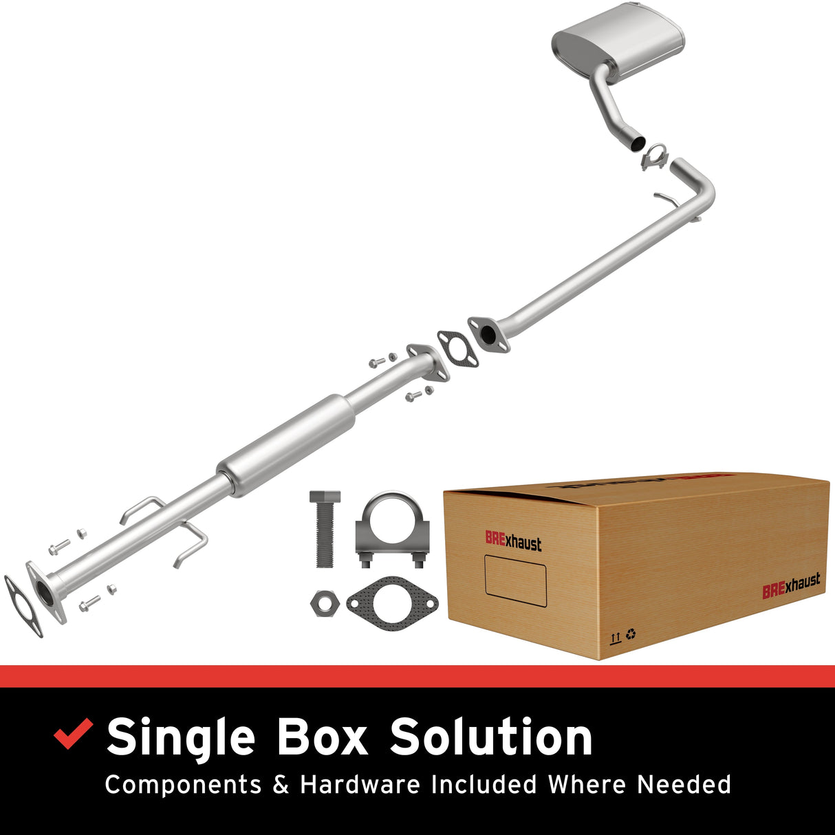 BRExhaust 2006-2010 Hyundai Sonata 2.4L Direct-Fit Replacement Exhaust System BRExhaust Exhaust System Kit  AXOPROS