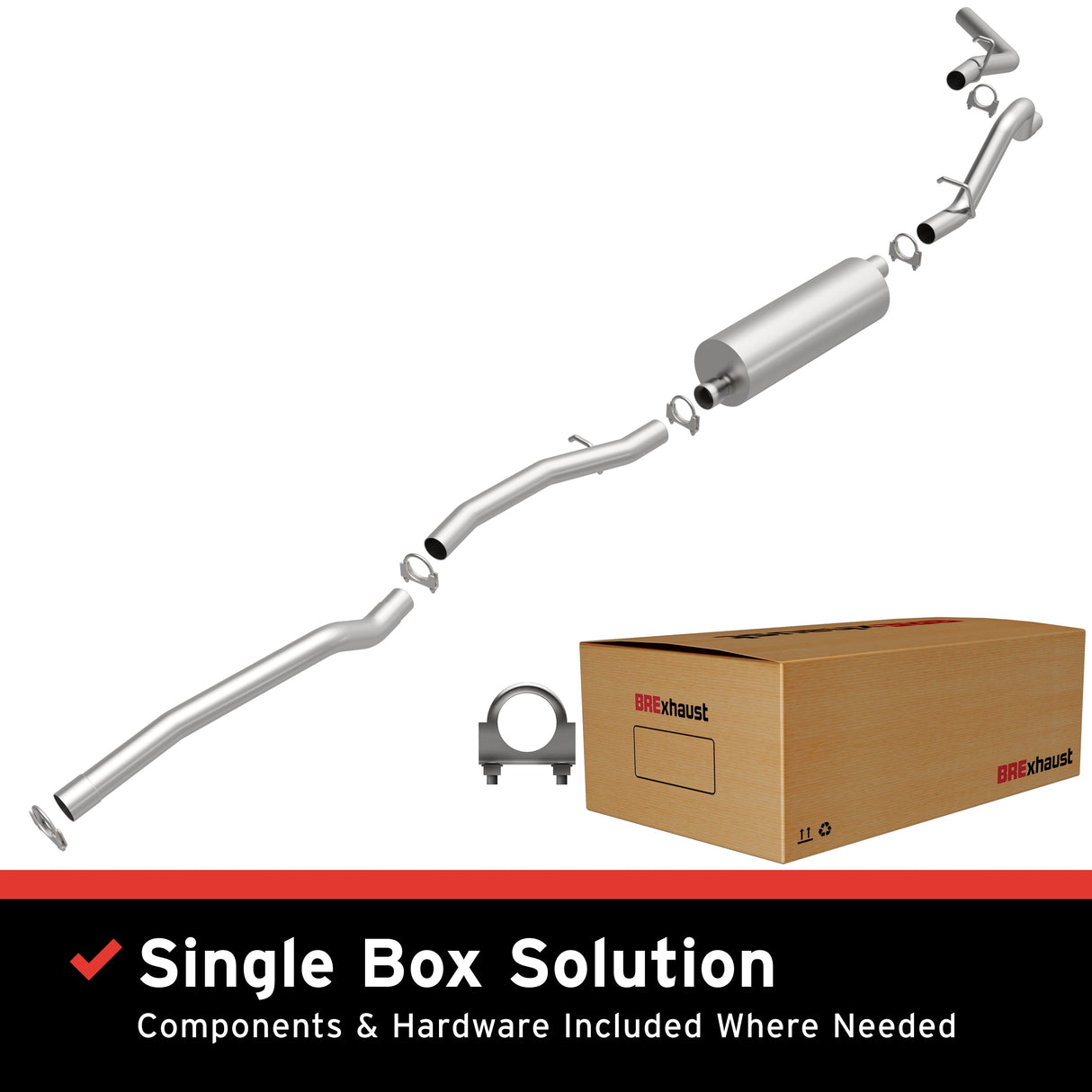 BRExhaust 2004-2004 Dodge Dakota Direct-Fit Replacement Exhaust System BRExhaust Exhaust System Kit  AXOPROS