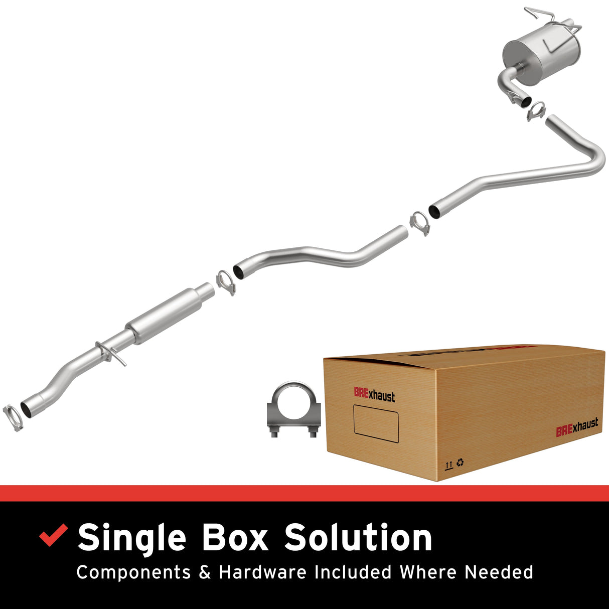 BRExhaust 2009-2018 Dodge Journey 2.4L Direct-Fit Replacement Exhaust System BRExhaust Exhaust System Kit  AXOPROS