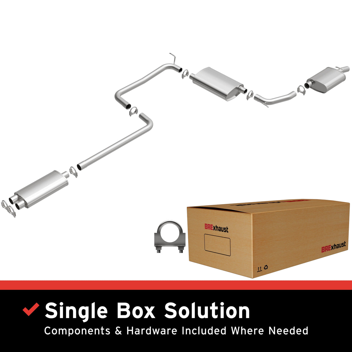BRExhaust Direct-Fit Replacement Exhaust System 106-0520 BRExhaust Exhaust System Kit  AXOPROS