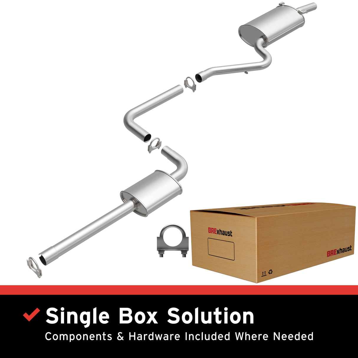 BRExhaust 2002-2006 Chrysler Sebring 2.4L Direct-Fit Replacement Exhaust System BRExhaust Exhaust System Kit  AXOPROS