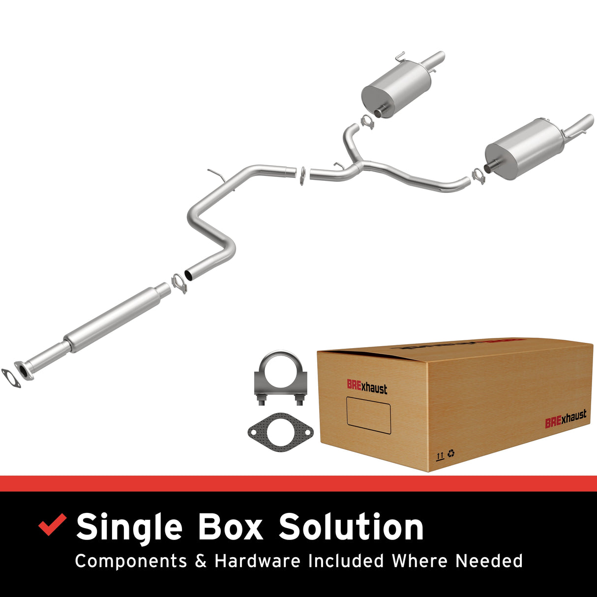 BRExhaust 2003-2005 Chevrolet Monte Carlo 3.8L Direct-Fit Replacement Exhaust System BRExhaust Exhaust System Kit  AXOPROS