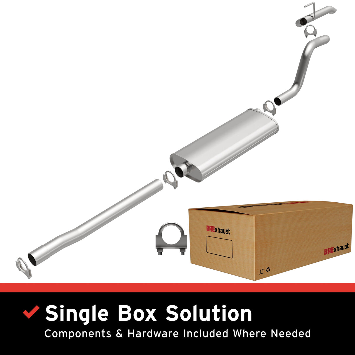 BRExhaust 2003-2004 Jeep Grand Cherokee 4.7L Direct-Fit Replacement Exhaust System BRExhaust Exhaust System Kit  AXOPROS