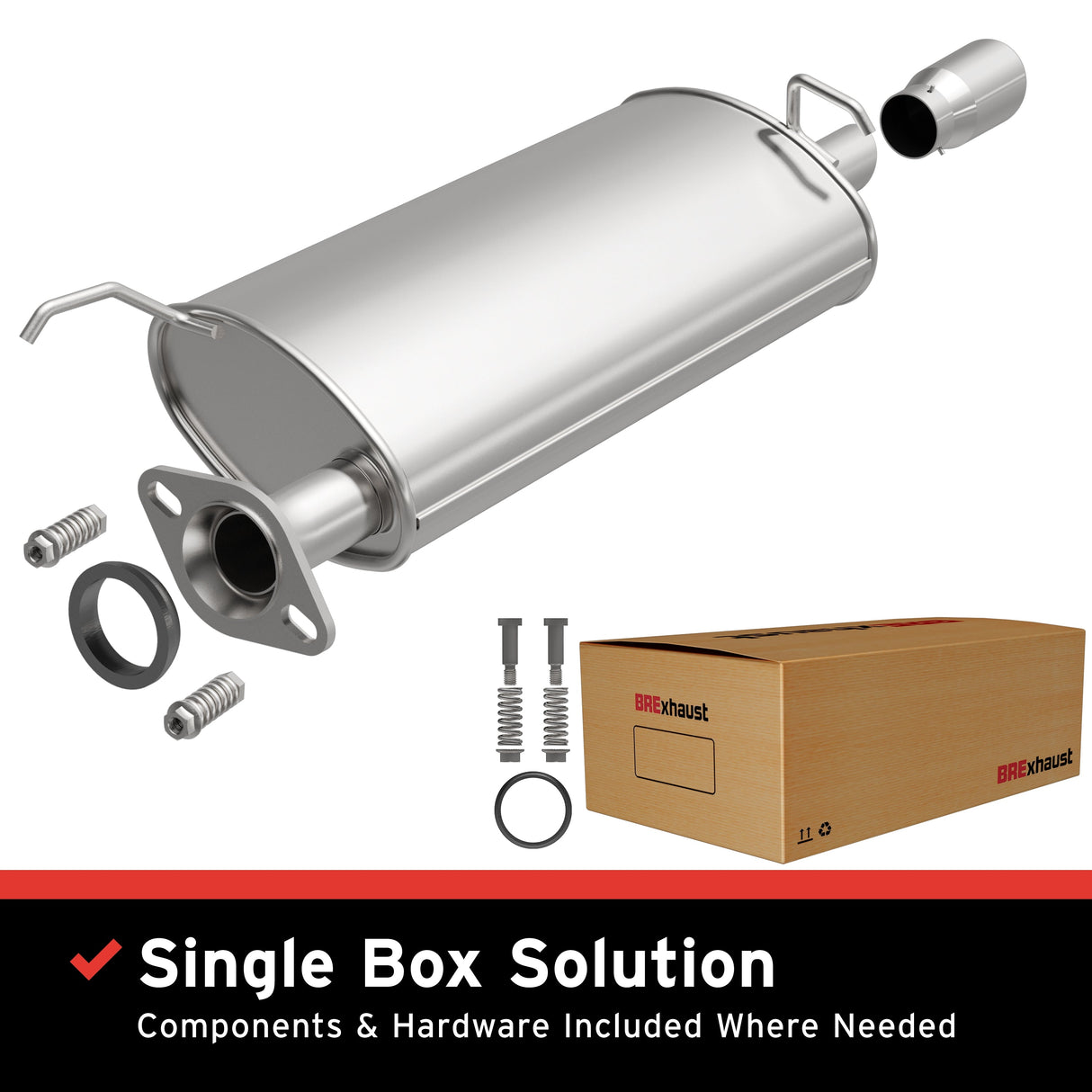 BRExhaust 2004-2012 Mitsubishi Galant 2.4L Direct-Fit Replacement Exhaust System BRExhaust Exhaust System Kit  AXOPROS