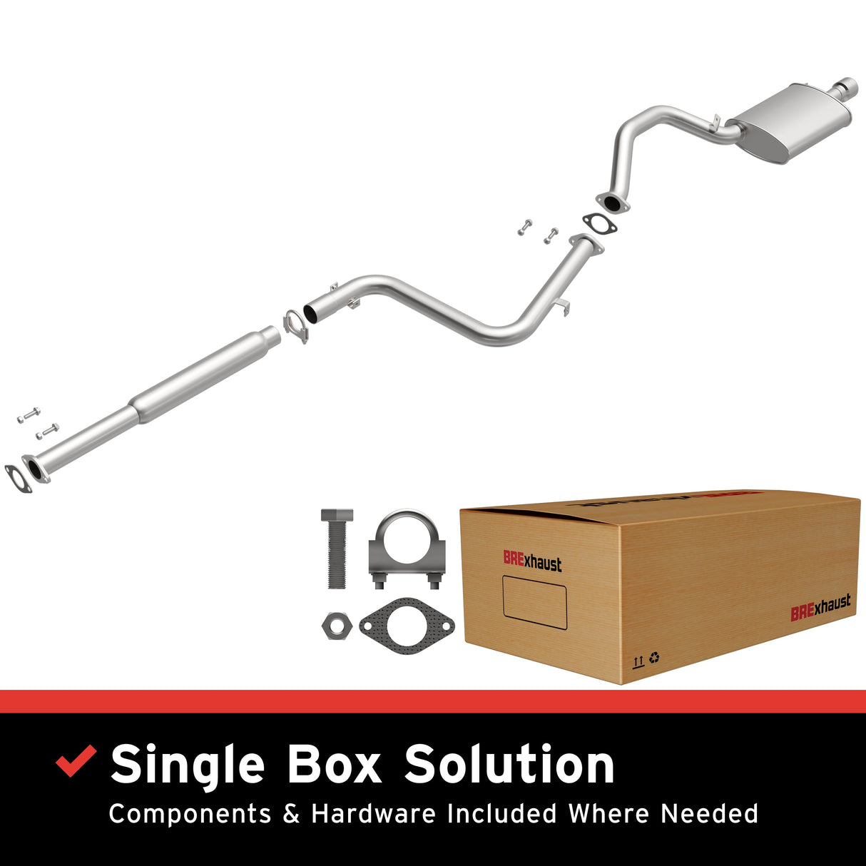 BRExhaust 2001-2005 Mitsubishi Eclipse Direct-Fit Replacement Exhaust System BRExhaust Exhaust System Kit  AXOPROS