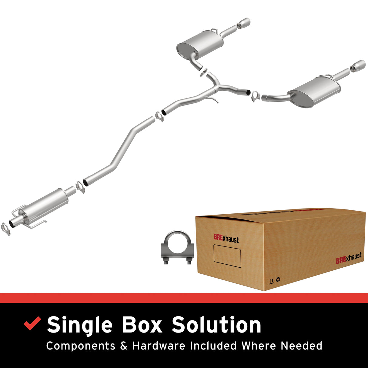 BRExhaust Direct-Fit Replacement Exhaust System 106-0642 BRExhaust Exhaust System Kit  AXOPROS