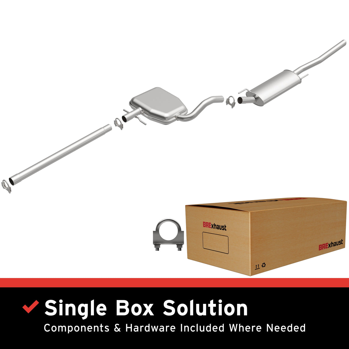 BRExhaust 1993-1999 Volkswagen Jetta 2.0L Direct-Fit Replacement Exhaust System BRExhaust Exhaust System Kit  AXOPROS