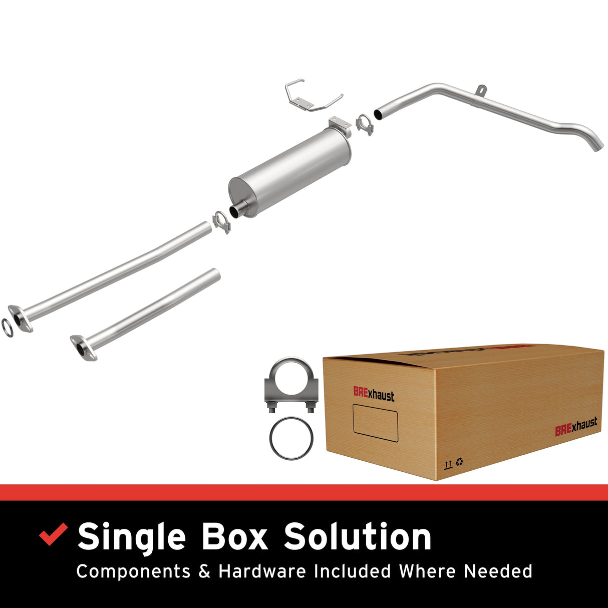 BRExhaust 1986-1988 Toyota Pickup 2.4L Direct-Fit Replacement Exhaust System BRExhaust Exhaust System Kit  AXOPROS