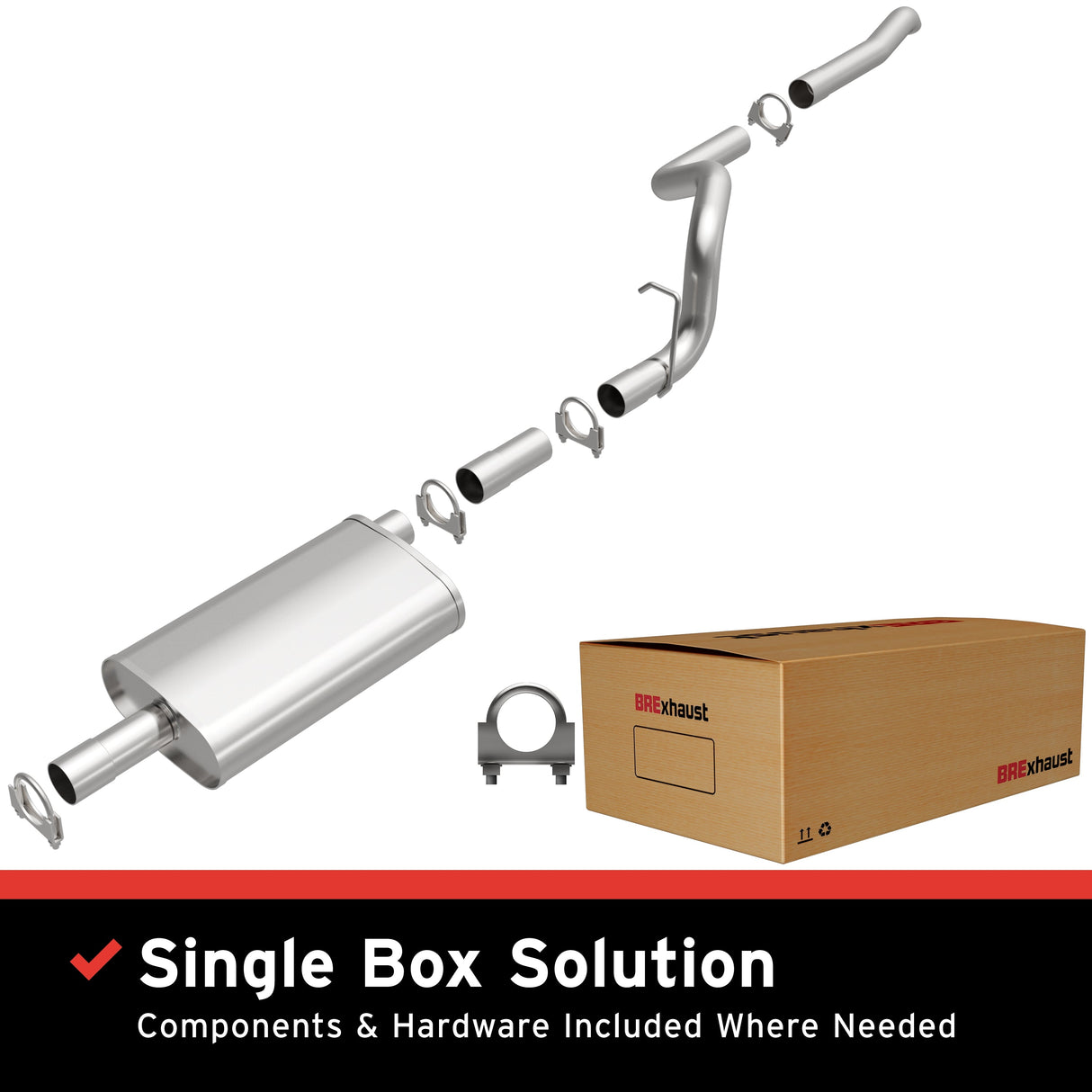BRExhaust 1987-1995 Jeep Direct-Fit Replacement Exhaust System BRExhaust Exhaust System Kit  AXOPROS