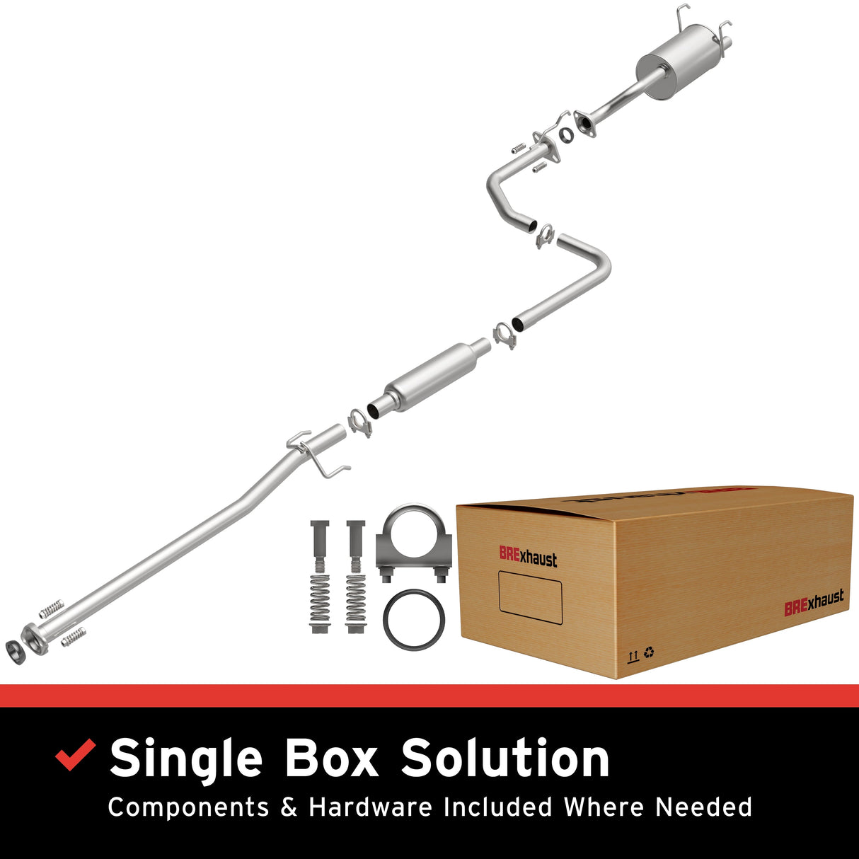 BRExhaust 1992-2000 Honda Civic Direct-Fit Replacement Exhaust System BRExhaust Exhaust System Kit  AXOPROS