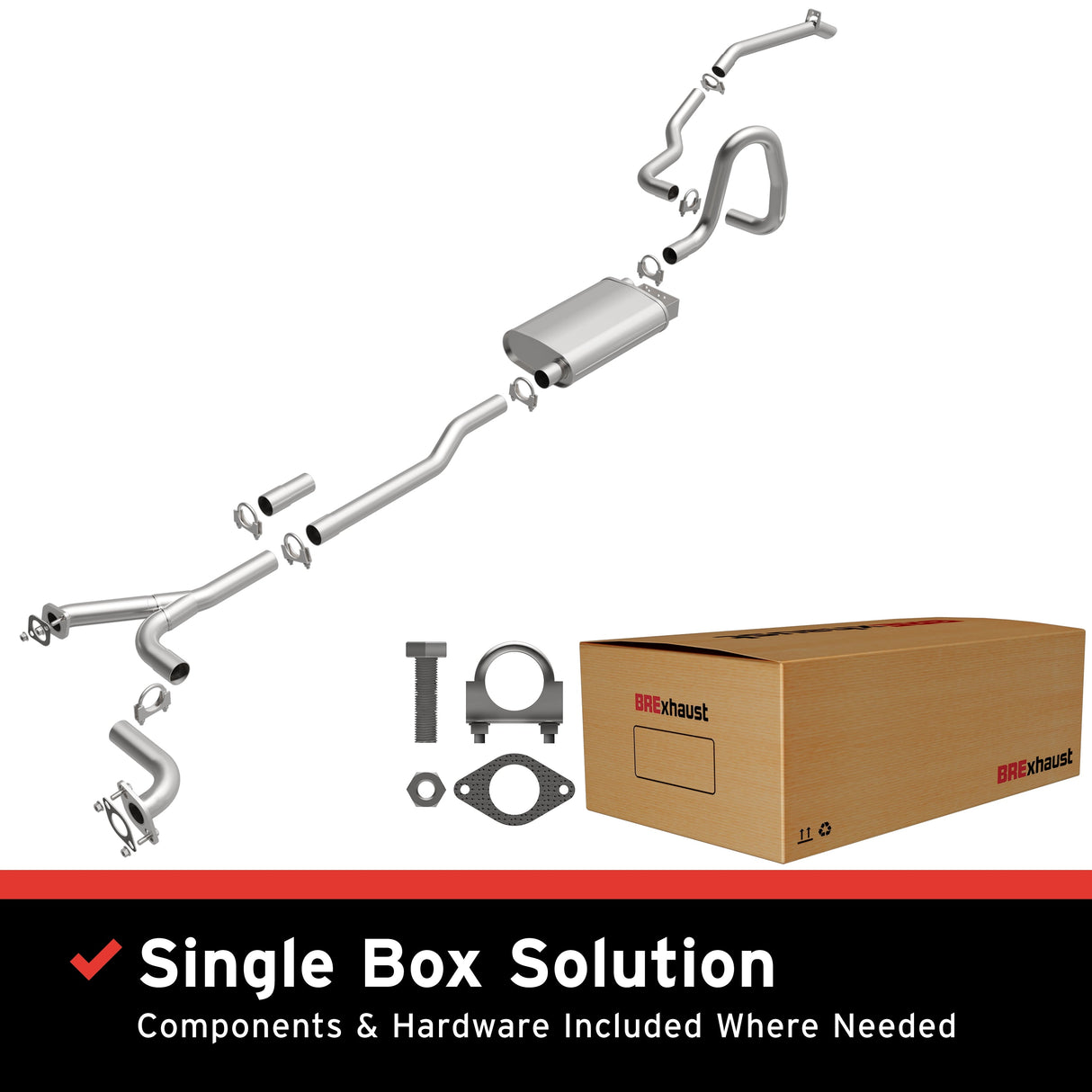 BRExhaust Direct-Fit Replacement Exhaust System 106-0731 BRExhaust Exhaust System Kit  AXOPROS