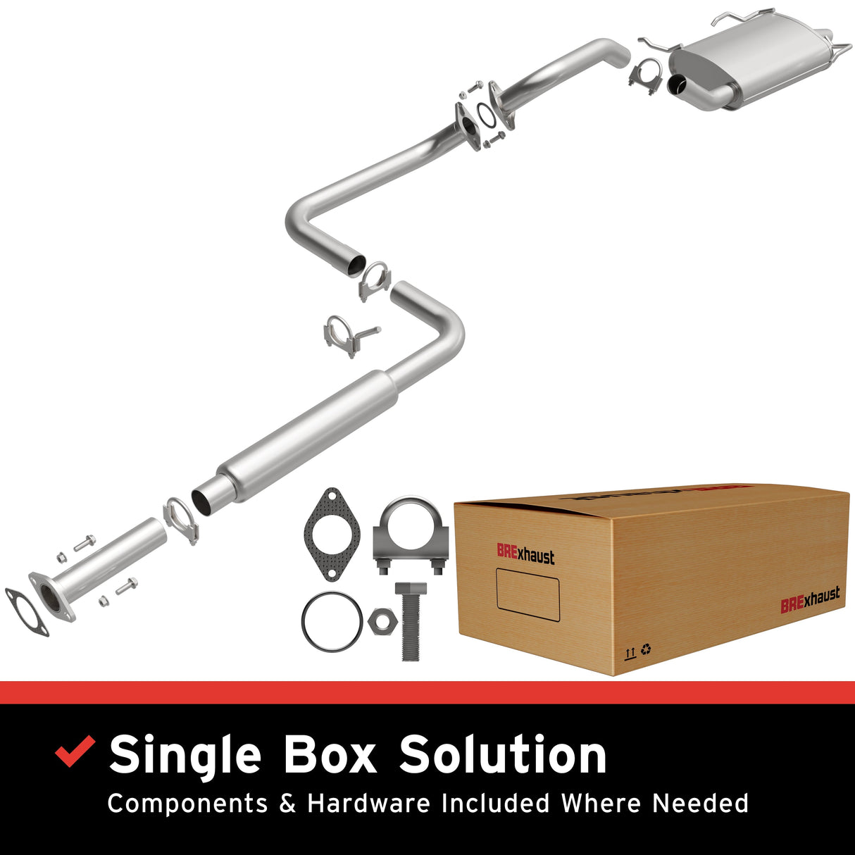 BRExhaust Direct-Fit Replacement Exhaust System 106-0735 BRExhaust Exhaust System Kit  AXOPROS