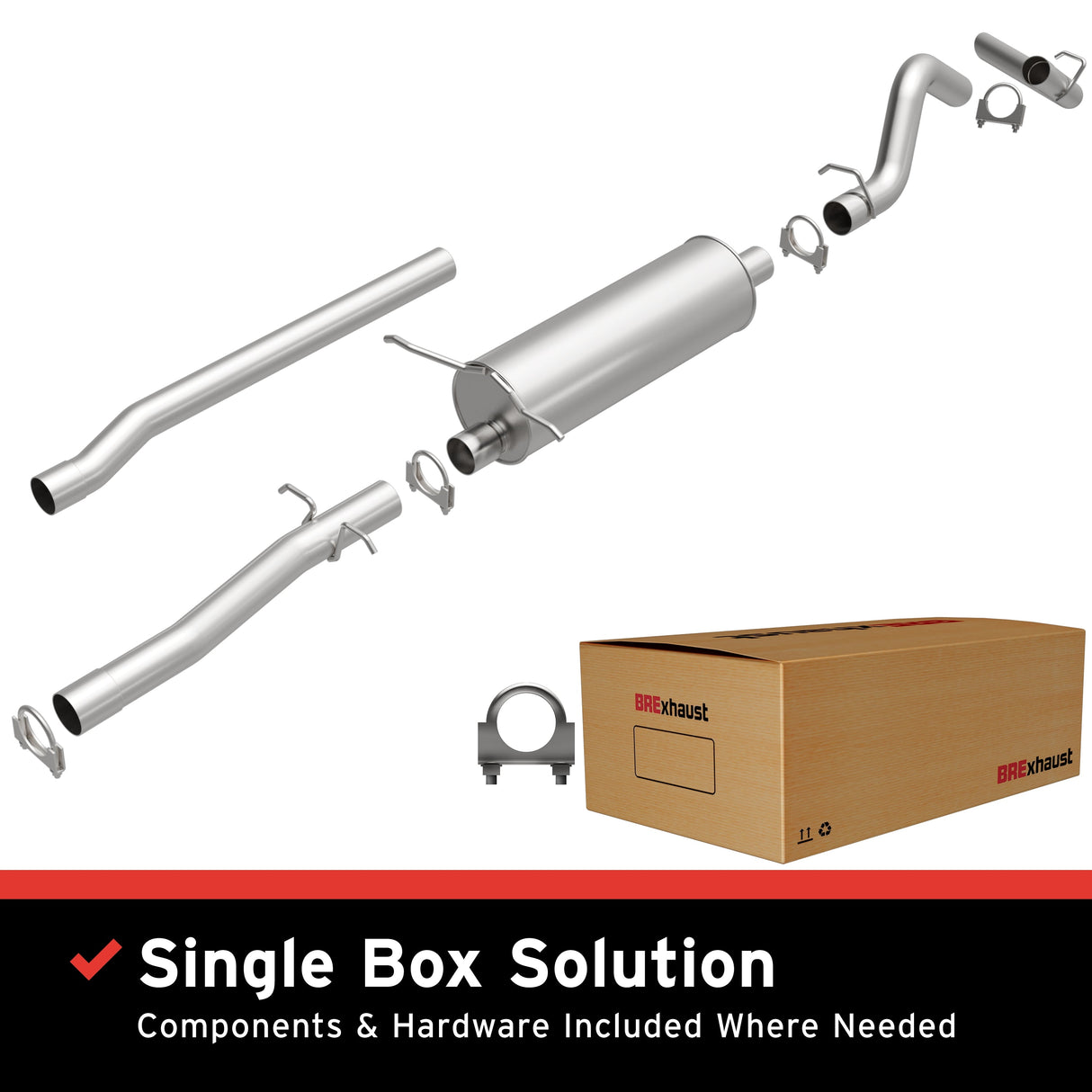 BRExhaust 2000-2003 Dodge Dakota Direct-Fit Replacement Exhaust System BRExhaust Exhaust System Kit  AXOPROS