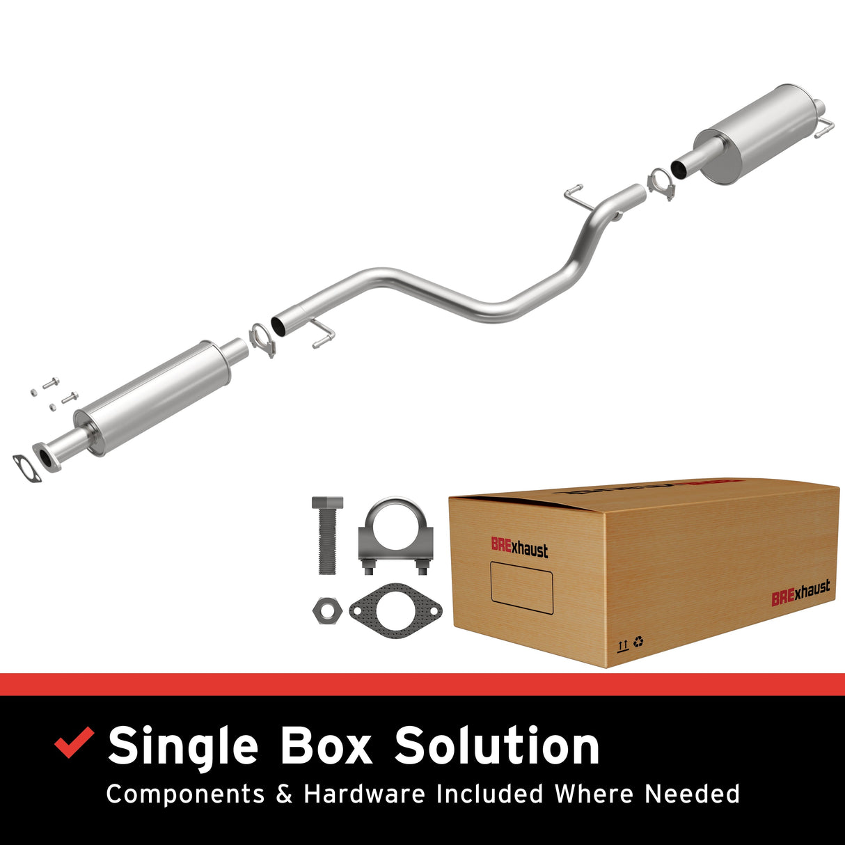 BRExhaust 2012-2016 Chevrolet Sonic 1.8L Direct-Fit Replacement Exhaust System BRExhaust Exhaust System Kit  AXOPROS