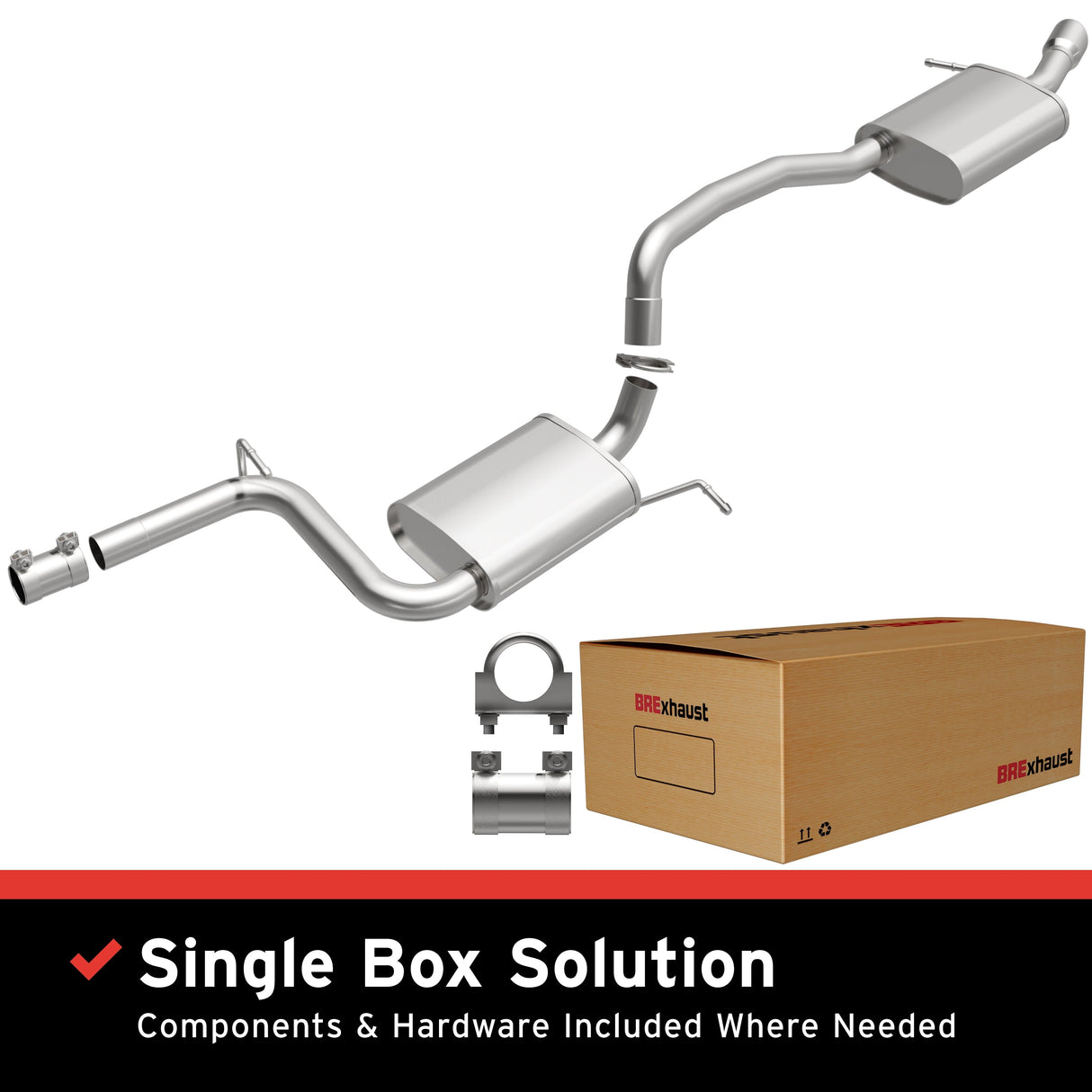 BRExhaust 2014-2017 Volkswagen Passat 1.8L Direct-Fit Replacement Exhaust System BRExhaust Exhaust System Kit  AXOPROS