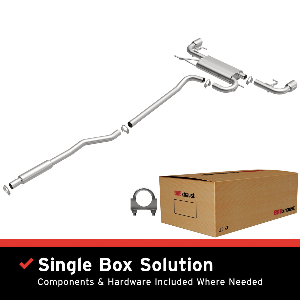 BRExhaust 2014-2017 Mazda 6 2.5L Direct-Fit Replacement Exhaust System BRExhaust Exhaust System Kit  AXOPROS