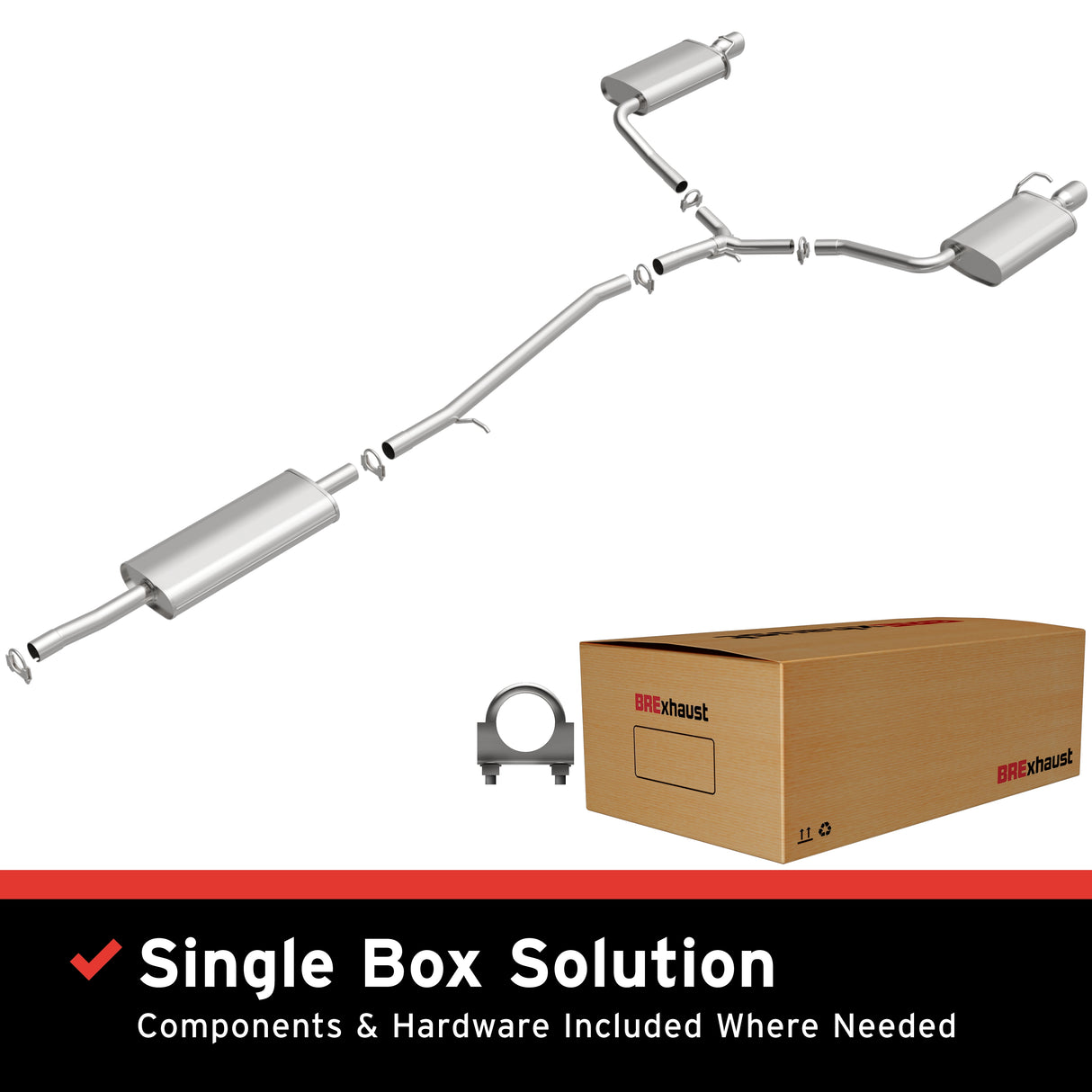 BRExhaust 2013-2019 Ford Flex 3.5L Direct-Fit Replacement Exhaust System BRExhaust Exhaust System Kit  AXOPROS