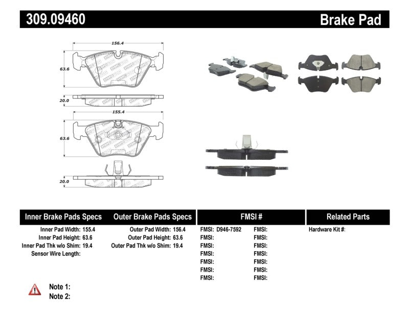 StopTech Performance 04-09 BMW X3 (E38) / 06-09 Z4 3.0Si (E86) / 00-07 330 Series Front Brake Pads Stoptech Brake Pads - Performance  AXOPROS