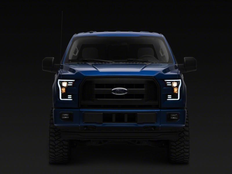 Raxiom Raxiom 15-17 Ford F-150 G3 Projector Headlights w/ LED Accent- Black Housing (Clear Lens) Headlights aftermarket performance part