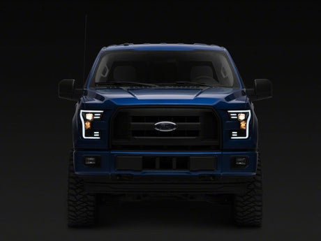 Raxiom Raxiom 15-17 Ford F-150 G3 Projector Headlights w/ LED Accent- Black Housing (Clear Lens) Headlights aftermarket performance part