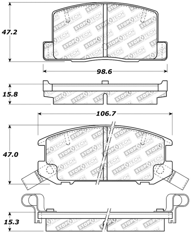 StopTech Performance 1/90-95/00-05 Toyota MR2/Spyder Rear Brake Pads Stoptech Brake Pads - Performance  AXOPROS