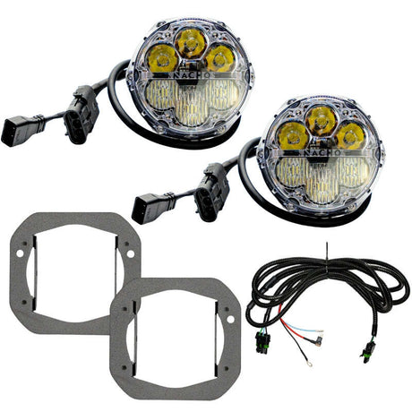 Nacho Lighting Jeep JL/JT Nacho SAE Only White Plug N Play Fog Light Kit (Bumper Kit) Nacho Offroad Technology Fog Lights  AXOPROS