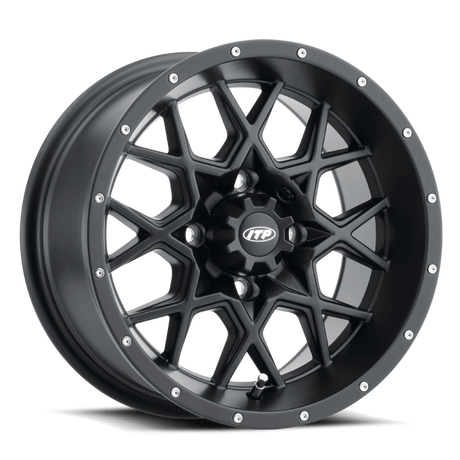 ITP ITP Hurricane 12x7 / 4x110 BP / 2+5 Offset Matte Black Wheel Wheels - Cast aftermarket performance part