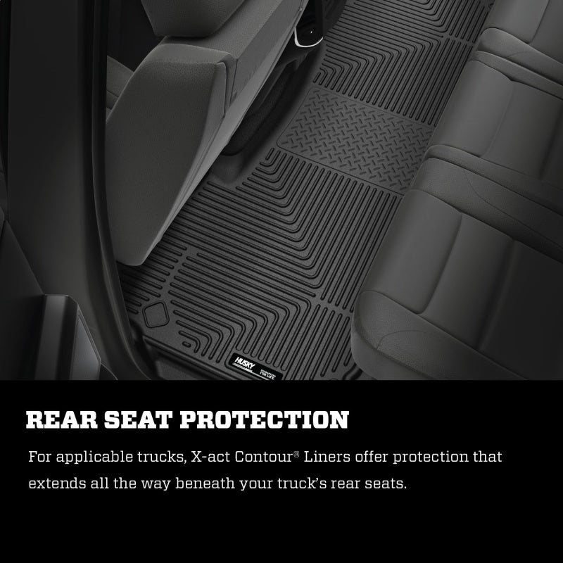 Husky Liners 19-22 Dodge Ram 1500 Crew Cab X-Act Contour Front & Second Seat Floor Liners - Black Husky Liners Floor Mats - Rubber  AXOPROS