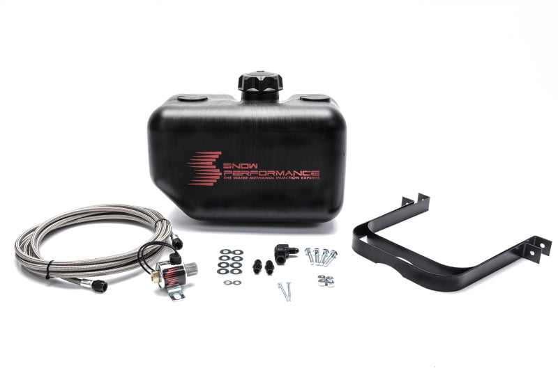 Snow Performance Water Tank Upgrade 2.5gal Braided SS Line w/Bracket/Solenoid/Hose/Fittings Snow Performance Reservoirs  AXOPROS