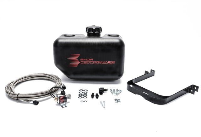 Snow Performance Water Tank Upgrade 2.5gal Braided SS Line w/Bracket/Solenoid/Hose/Fittings Snow Performance Reservoirs  AXOPROS