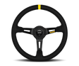 Momo MOD08 Steering Wheel 350 mm -  Black Suede/Black Spokes/1 Stripe MOMO Steering Wheels  AXOPROS