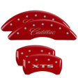 MGP 4 Caliper Covers Engraved Front Cadillac Engraved Rear XTS Red finish silver ch MGP Caliper Covers  AXOPROS