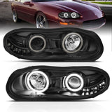 ANZO 1998-2002 Chevrolet Camaro Projector Headlights w/ Halo Black ANZO Headlights  AXOPROS