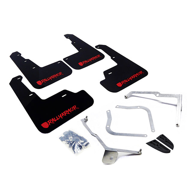 Rally Armor 15-21 Subaru WRX/STI Black UR Mud Flap w/Red Altered Font Logo Rally Armor Mud Flaps  AXOPROS
