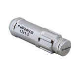 NRG 700 Series M12 X 1.5 Steel Lug Nut w/Dust Cap Cover Set 21 Pc w/Locks & Lock Socket - Silver NRG Lug Nuts  AXOPROS