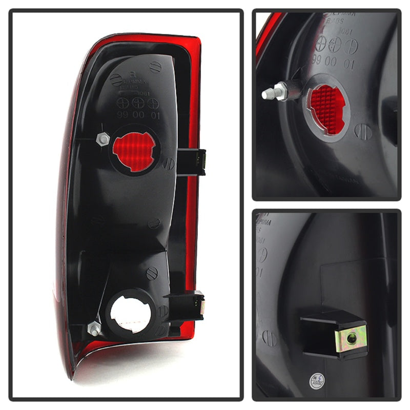 Xtune Dodge Dakota 1997-2004 OEM Style Tail Lights -Red Smoked ALT-JH-DDAK97-OE-RSM SPYDER Tail Lights  AXOPROS
