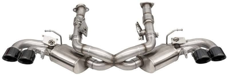 Corsa 20-24 Corvette C8 3in Valved Cat-Back 4.5in Blk Quad Tips Fits Factory Perf Exhaust DeletesAFM CORSA Performance Catback  AXOPROS