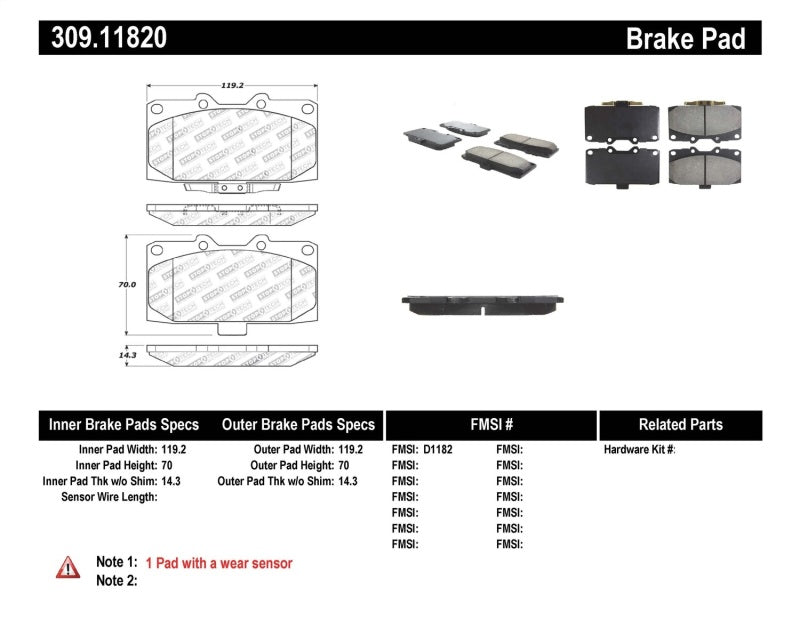 StopTech Performance 06-07 Subaru Impreza WRX/WRX STi Front Brake Pads Stoptech Brake Pads - Performance  AXOPROS