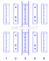 King Subaru WRX/STi EJ20 EJ22 EJ25 Flange #3 Position Performance Main Bearing Set - Size +0.25mm King Engine Bearings Bearings  AXOPROS
