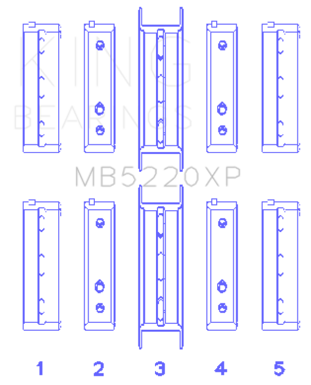 King Subaru WRX/STi EJ20 EJ22 EJ25 Flange #3 Position Performance Main Bearing Set - Size +0.25mm King Engine Bearings Bearings  AXOPROS